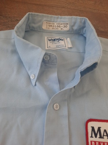 Camicia da lavoro uomo vintage Wrangler Exec by Red Kap bottoni taglia 16 Markstein Beverage - Foto 5 di 13