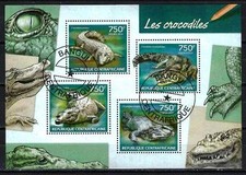 Animaux Crocodiles Centrafrique 2014 (162) Yvert n° 3182 à 3185 oblitérés