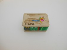 Boîte à bibelots Cozumel Mexique tissu, vinyle, oiseau lézard