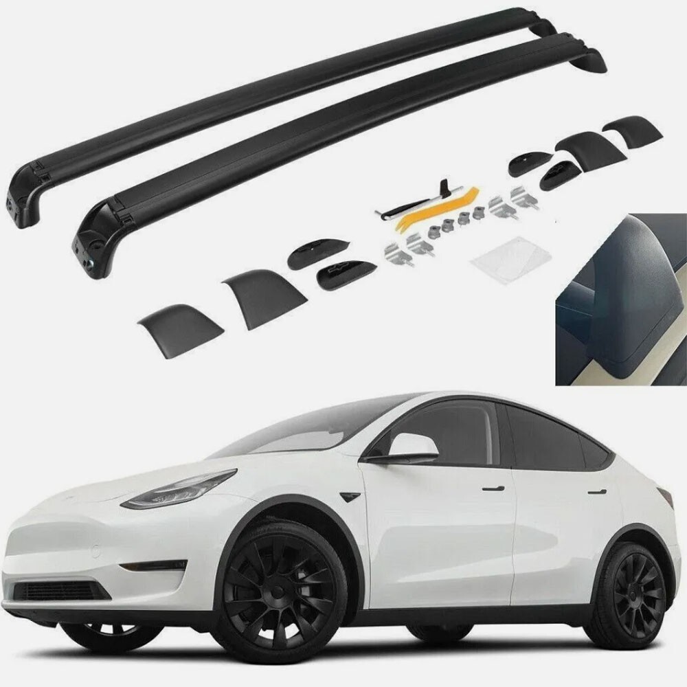2Pcs Crossbar Fit for Tesla Model Y 2020-2025 Roof Rail Rack Luggage Carrier