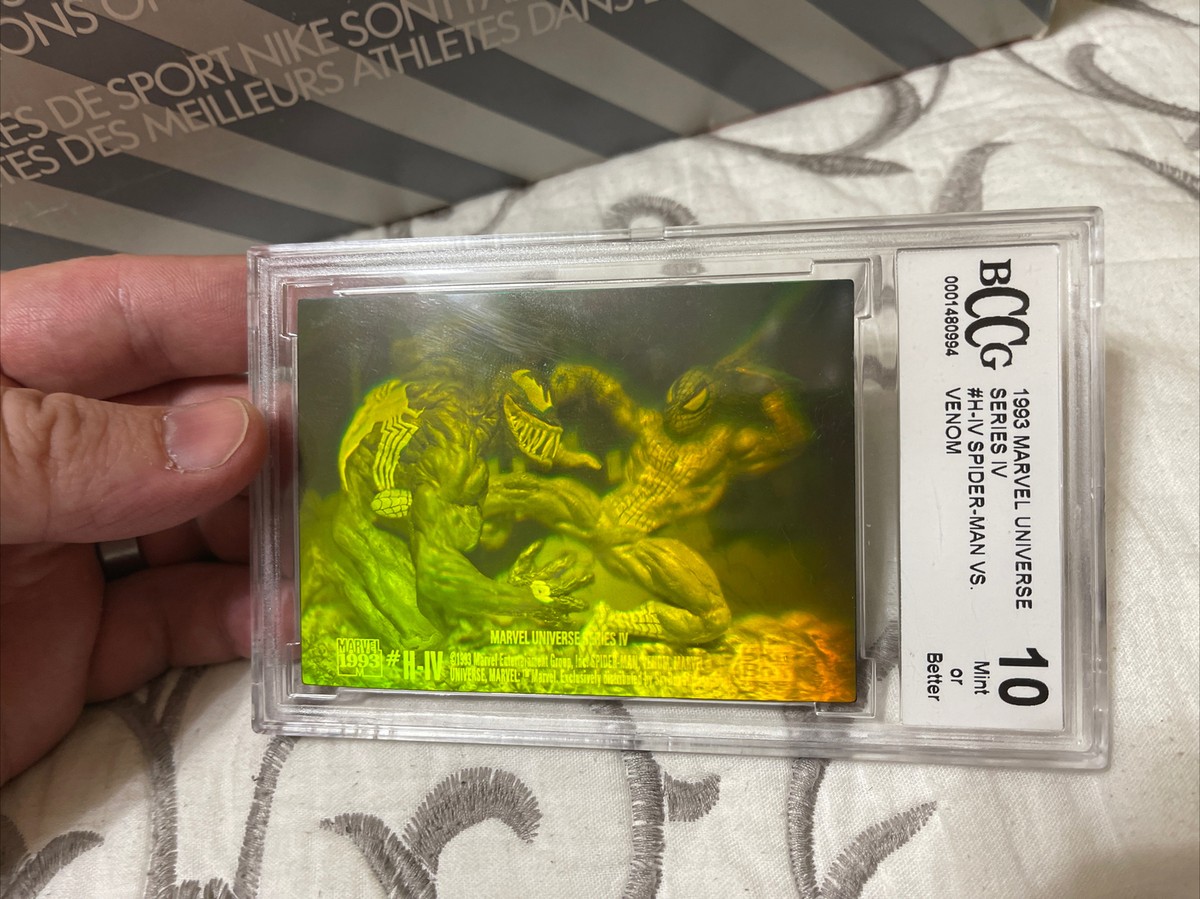 1993 Marvel Universe SPIDER-MAN VS VENOM #H-IV 3D Hologram BCCG 10