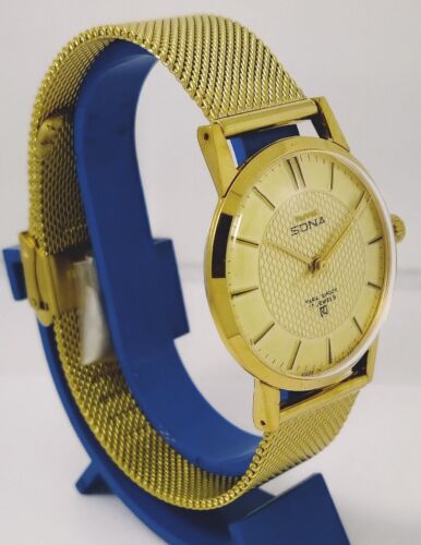 HMT Sona Golden Dial GP Mechanical Men's Watch 17J. Collectible Watches*FedEx - Picture 2 of 8