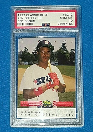 KEN GRIFFEY JR 1992 CLASSIC BEST MINORS RC BC12 RARE RED BONUS PSA 10 🔥POP 21