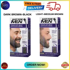 Touch of Gray Mustache and Beard Color, Light-Medium Brown  B-45/55  & Light-Med