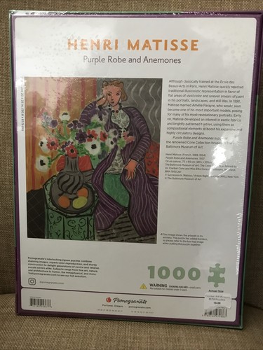 "Obra de Arte Granada #1000 Matisse ""Vestido Púrpura y Anémonas"" NUEVO SELLADO - Imagen 2 de 2
