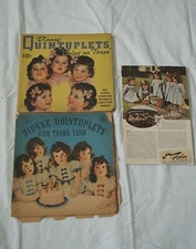 Vintage Dionne Quints books and ad; Going on Three, Our Third Year