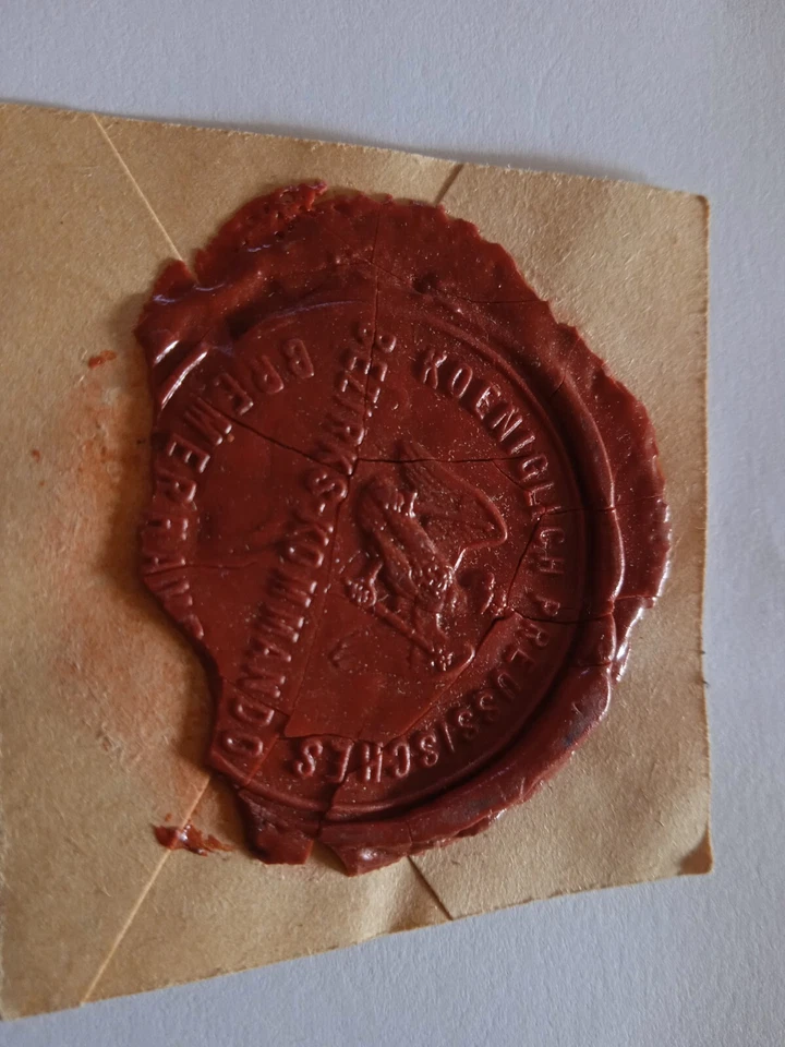 Königl.Preuss.Bezirks-Kommando Bremerhaven Militaria Wachsabguss - Bild 4 von 4