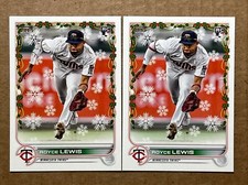 Royce Lewis 2022 Topps Holiday Base & Xmas Lights Sleeve Baseball Cards. RC.