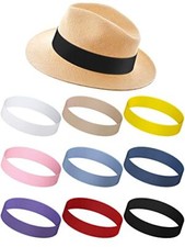 9 Pcs Stretchable Hat Band Ribbon Panama Hat Band Western Regular Colors