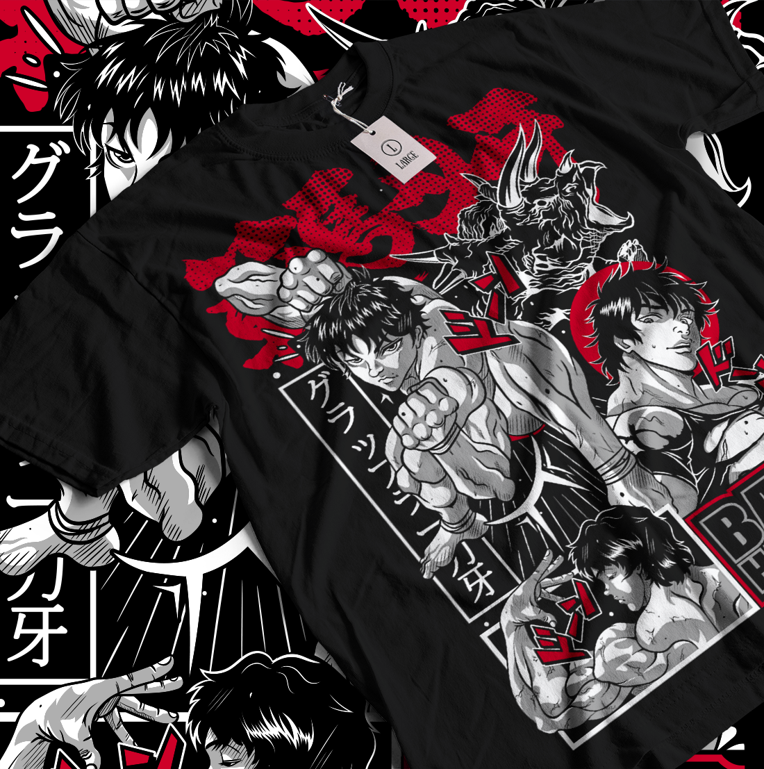 Baki the Grappler T-Shirt Baki Hanma Yujiro Hanma Baki Anime Gift