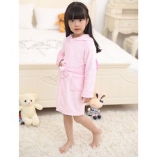Girls Baby Pink 3D Animal Unicorn Bathrobe Dressing Gown Fleece Nightwear 2-13
