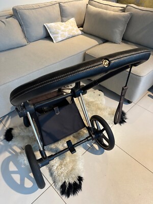 Cybex Priam stroller leather push handle cover with rose gold quilt
