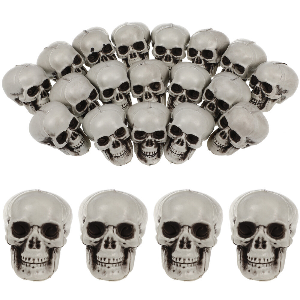 18-Piece Plastic Skull Head Skeleton Decor for Pranks