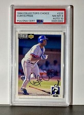 Curtis Pride 1994 Upper Deck Collector's Choice MLB #233 Card PSA 8 Auto 10