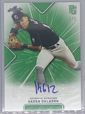 2021 LEAF PERFECT GAME NATIONAL SHOWCASE BLANK BACK GREEN 1/1 AUTO KADEN GALASON