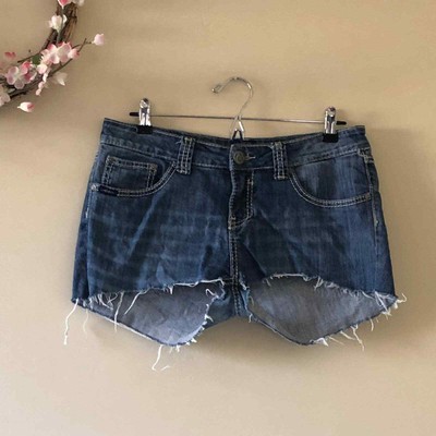 Cowgirl Up Raw Hem Bling Jean Shorts 