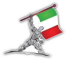 Italy Flag Muscleman Car Bumper Sticker Decal "SIZES"
