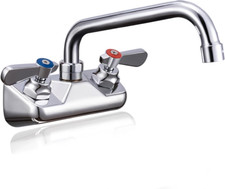 Leak-Free Wall Mount Bar Sink Faucet for Restaurant  Laundry 3 Compartment