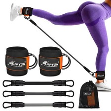 Ankle Resistance Bands with Cuffs for Leg and Glute Training - Exercise set