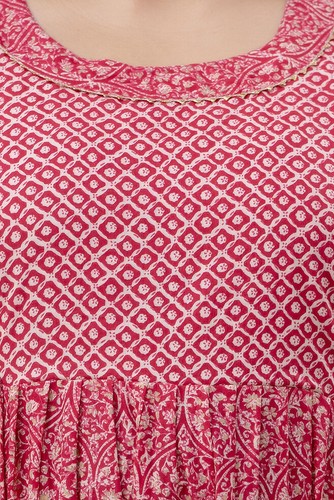 Women Bollywood Style Long Gown Beautiful Maternity Kurti Designer Gown Stitched - Picture 6 of 7