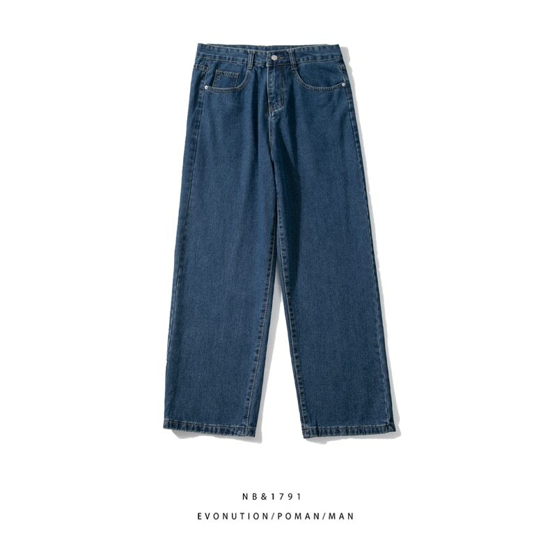 Saashi Men's Straight-leg Loose Wide-leg Cargo Hip-hop Stylish Versatile Long Denim.