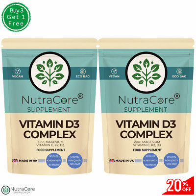 Vitamin D3 Complex-(vit. K2 ,MK7, Vit. C, Mag. Glycinate, Zinc)-immunity-180Caps