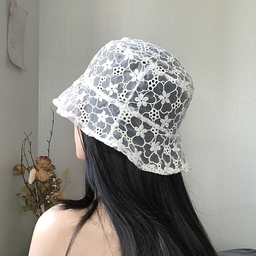 Sunscreen Lace Bucket Hat Breathable Women Sun Hats Fashion Hat Sunshade K0I5 - Picture 8 of 20