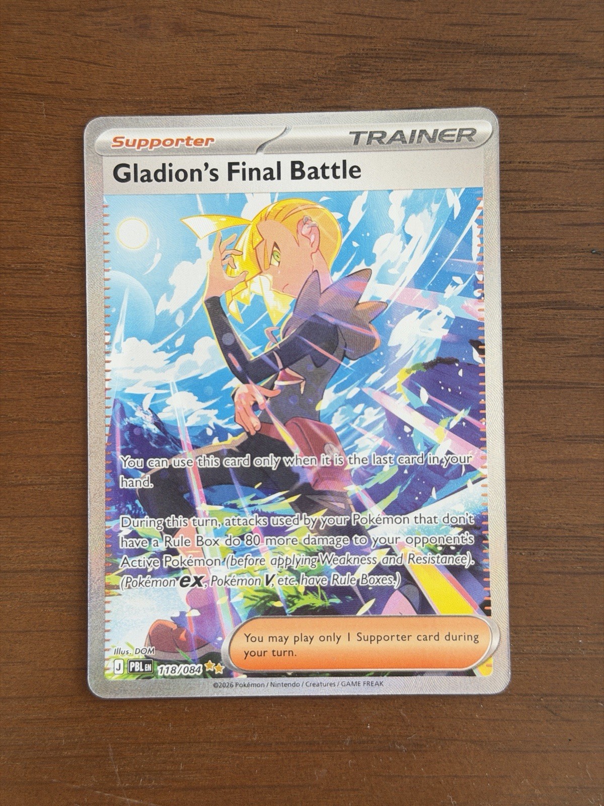 Gladion's Final Battle 118/084 Trainer Supporter MINT