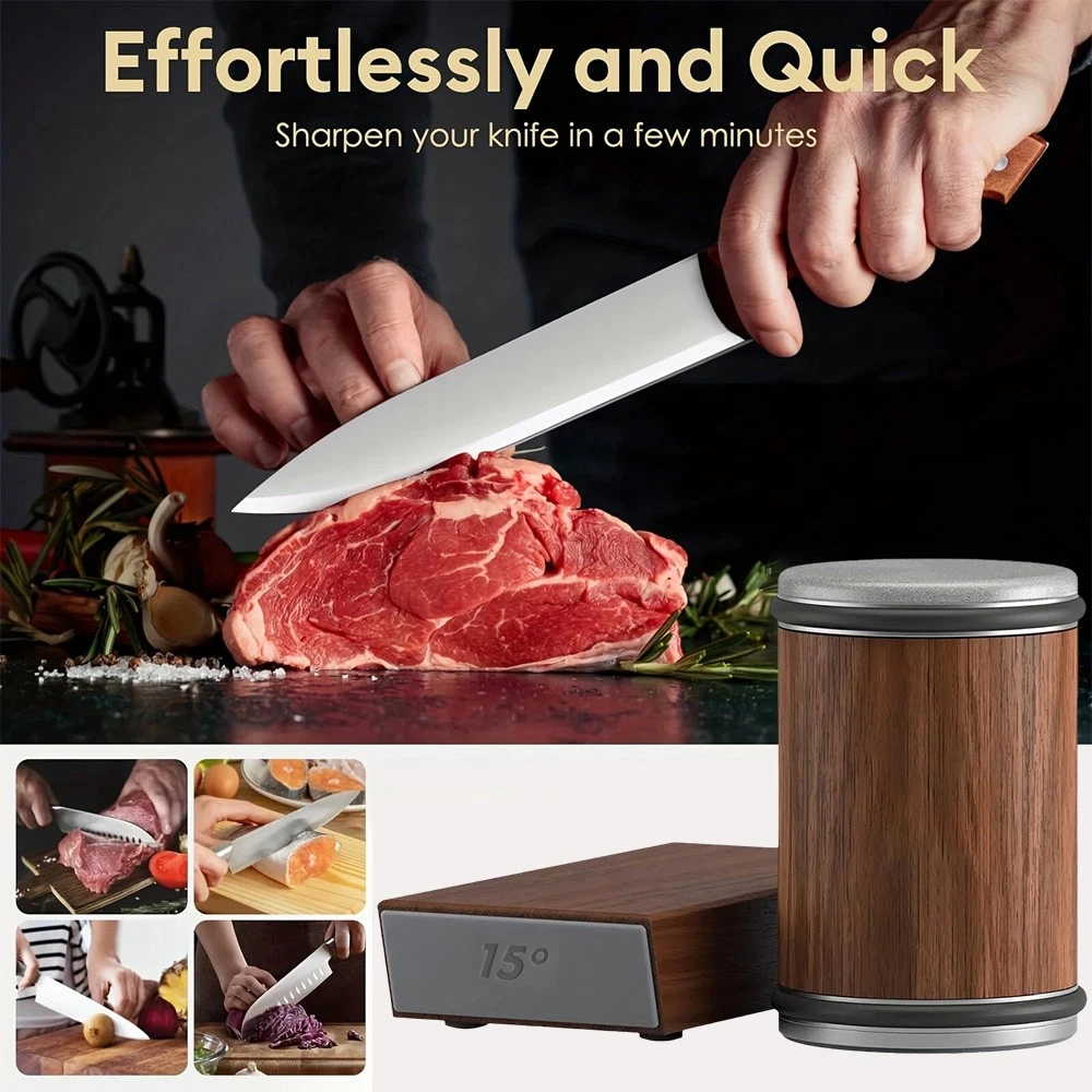 Tumbler Diamond Sharpener Set for Knives with 15° and 20° Angle Rolling Sharpening