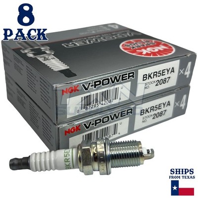 8 Pack NGK V-Power 2087 Spark Plugs BKR5EYA