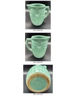 Vintage Turquoise Ceramic Creamer Pitcher Mount Vernon USA Shell Motif 6" — photo 4