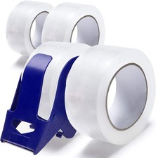 4 PCS Clear Heavy Duty Packing Tape Dispenser 2.4 mil 1.88 Inch x 110 yd