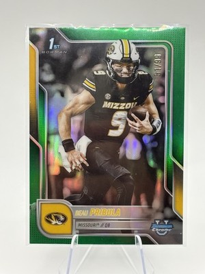 2025 Bowman University Chrome Beau Pribula #62 True Green Refractor /99 Virginia