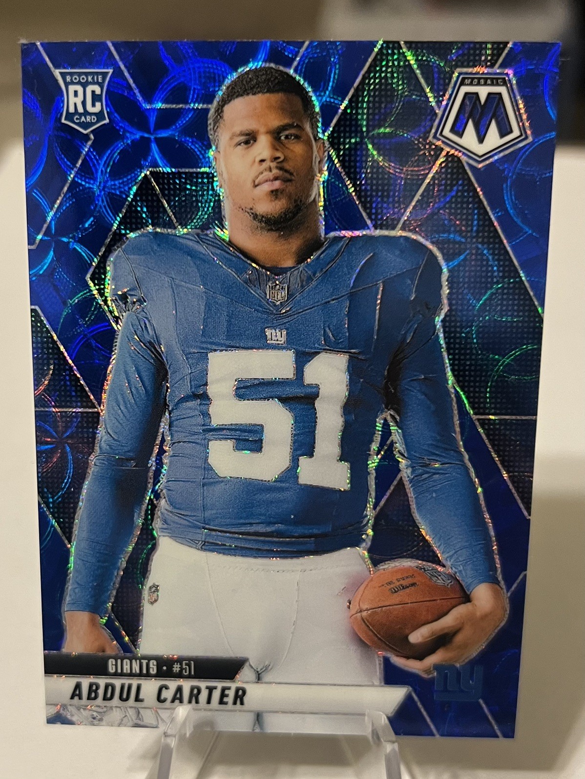 Abdul Carter 2025 Mosaic Rookie Variation Card RC #282 Blue Scope Prizm Giants