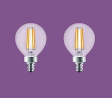 Philips 40W Equivalent G16.5 Dimmable LED Light Bulb Soft White Globe 2-Pack