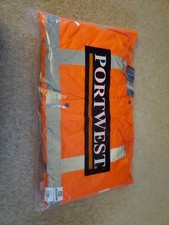 Hi Vis Waterproof Traffic Jacket Quilt Lined Orange Portwest S460
