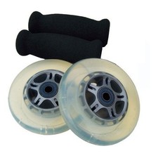 Replacement Razor Scooter Wheels, ABEC 7 Bearings, Handle Bar Grips Clear/Bl...