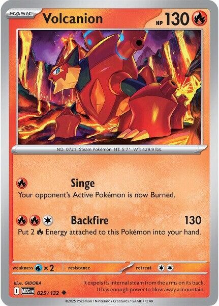 Volcanion MEG 025/132 Pokémon ME01: Mega Evolution Uncommon Reverse Holofoil ...