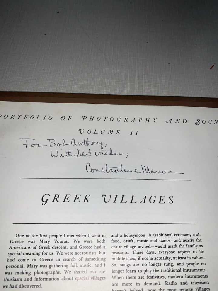 Greek Villages 1975 Portfolio Of Photography Sound Constantine Manos Signed Rare - Image 3 of 4