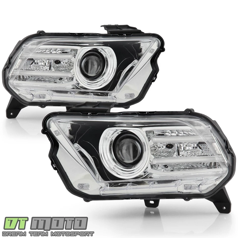 Cromo *Modelo Halógeno* Ford Mustang 2010-2014 con Faro Proyector Tubo LED DRL Foto 2 de 4