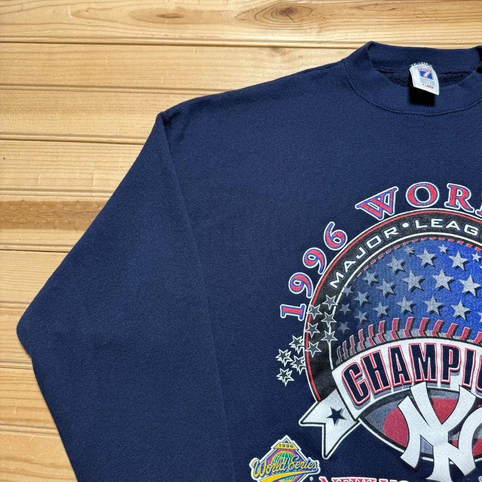 Vintage 1996 New York Yankees World Series Champions MLB Pullover Sweatshirt XL - Image 3 of 4