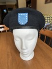 US Army Black Wool Beret With Blue Shield Patch 7-1/4 — photo 1