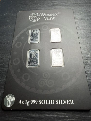4 Grams of Wessex Mint Pure Silver Libertad Angels .999 Solid Silver Bullion Bar