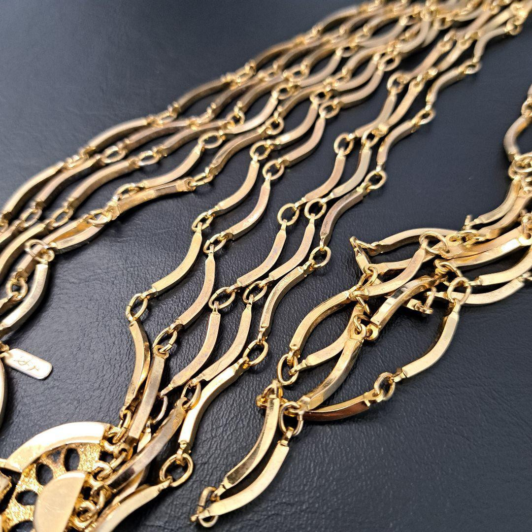 YVES SAINT LAURENT Necklace Gold 5-Row Cassandra Vintage YVES SAINT LAURENT Necklace Gold 5-Row Cassandra Vintage