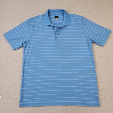 Greg Norman Play Dry Polo Mens XL Performance Blue Striped Shirt