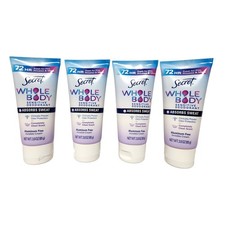 LOT OF 4 Pack Secret Dry Feel Whole Body Cream Deodorant, Clean Scent, 3 oz ea