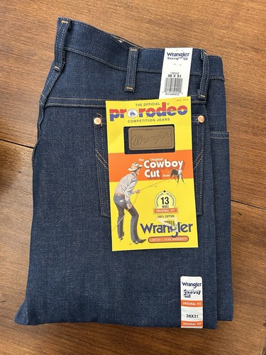 Wrangler Mens Pro Rodeo Competition Cowboy Cut Jeans 36 X 31 Blue - Original Fit