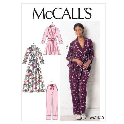 McCall's Sewing Pattern M7875 Misses' XS-S-M Jacket, Robe, Pants and Belt Uncut