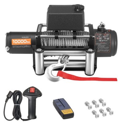 Uimoso 12V Electric Winch 10000 lbs with 65 ft Steel Cable and Waterproof Design