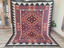 Hand Knotted Wool Jute Kilim Dhurrie Rug Color Multicolor Design Carpet Rug